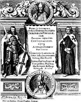 Фронтиспис книги Петера из Дусбурга 'Прусская хроника' 1679 год